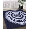 thumbnail image 3 of Ahgly Company Tapis d'Intérieur Lavables en Machine, Ronds de Transition, Bleu Nuit, 7' Ronds, 3 of 7