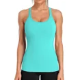 thumbnail image 1 of Charmo Women's Ribbed Camisole Workout Tank Tops with Built in Bra Basic Undershirt, 1 of 7