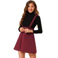 thumbnail image 1 of Unique Bargains Women's Casual Overall Strap Button Front Suspender Mini Skirt, 1 of 6