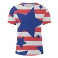 thumbnail image 4 of LSLJS Men's Patriotic Shirts Independence Day Stripes Print T-Shirts Round Neck Short Sleeve Shirts, 4 of 5
