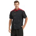 thumbnail image 4 of TOPTIE Manteau de Chef Unisexe à Manches Courtes, Veste, Noir à Boutons-Pression, 4 of 8