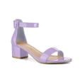 thumbnail image 1 of BLISSFUL STEP Women's Shoes Open Toe Block Heel Ankle Strap Sandals Purple 8, 1 of 7