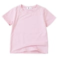 thumbnail image 1 of PMVFHDE T-Shirt à Manches Courtes d'Été Uni pour Enfants à Col Rond - Haut Léger, Respirant et Doux Rose Pâle, 7-8 Ans, 1 of 3