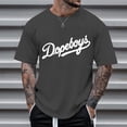 thumbnail image 2 of T-shirt à Manches Courtes pour Homme, Coupe Ample, Col Rond, Imprimé de Lettres, Décontracté et Populaire, 2 of 4