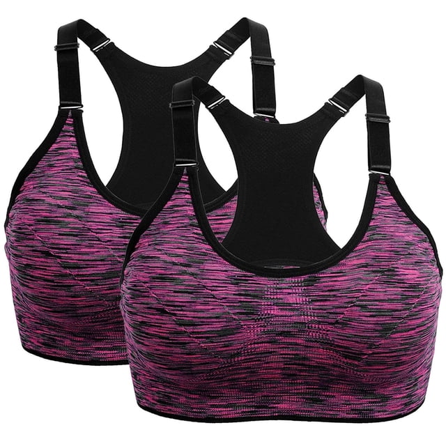 AWZXDE Soutiens-Gorge de Sport de Performance pour Femmes Design Sans Coutures Haut de Yoga, Course et Mise en Forme 2 Pack 2 Pcs