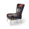 thumbnail image 3 of Designart « Vibrant Colorful Eye II » Fauteuil d'Appoint Moderne Bleu Rembourré - Fauteuil Moderne pour Salon, 3 of 7