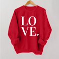 thumbnail image 1 of Styesk Chemises à Manches Longues pour Femmes Imprimé Cœur Hauts Confortables Doux Col Rond T-Shirts Chandail Mode Léger Chandail en Molleton Graphique de la Saint-Valentin Hauts Décontractés, 1 of 3