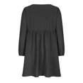 thumbnail image 4 of cfhntfmh Robes Décontractées pour Femmes Automne Amples à Manches Longues Robe Chemise Froncée Détente Col Rond Boutons Robe Plissée Mini, 4 of 6
