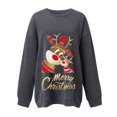 thumbnail image 4 of Chandail de Noël pour Femmes 2023 Mode Manches Longues Col Rond Imprimé de Noël Hauts Amples Blouse Chandails en Liquidation, 4 of 5