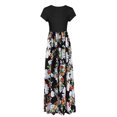 thumbnail image 4 of Fridja Robe Décontractée à Manches Courtes Imprimé Floral Col Rond pour Femmes Jupe Longue, 4 of 7
