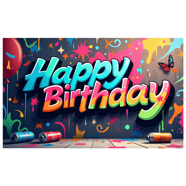 Happy Birthday Banner Background Colorful Backdrop Wall Party Decorations Festive Event Supplies Celebration Graffiti Photography Props