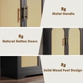 thumbnail image 4 of GloryStar Modern 30" Rattan Buffet Cabinet, 4-Door Sideboard and Coffee Bar for Living Room or Entryway, 4 of 7