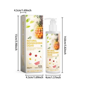 Herunwer Fruity Plant-Based Nettoyant de fruits et de fruits, 99% Formule naturelle avec enzyme ananas