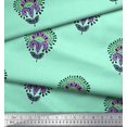 thumbnail image 3 of Soimoi Poly Georgette Fabric Leaves & Floral Block Print Fabric by Yard 52 Inch Wide, 3 of 3