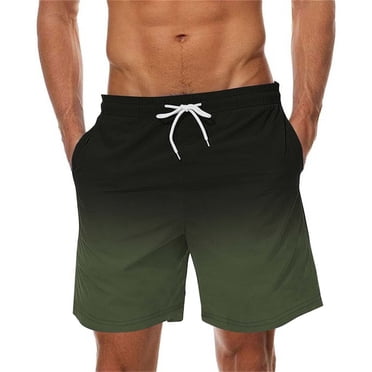 LOVZFMLL Maillots de Bain pour Hommes Séchage Rapide Shorts de Bain pour la Plage et la Natation Maillots de Bain à Dégradé avec Poches Vert Armée 5TG
