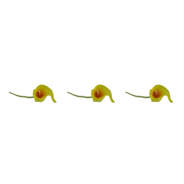 kurtrusly Wedding Decor With Simulated Calla - Choose Variety Of Colors And Styles With High 3D And Simulation Durable PU Orange Heart Yellow 3PCS