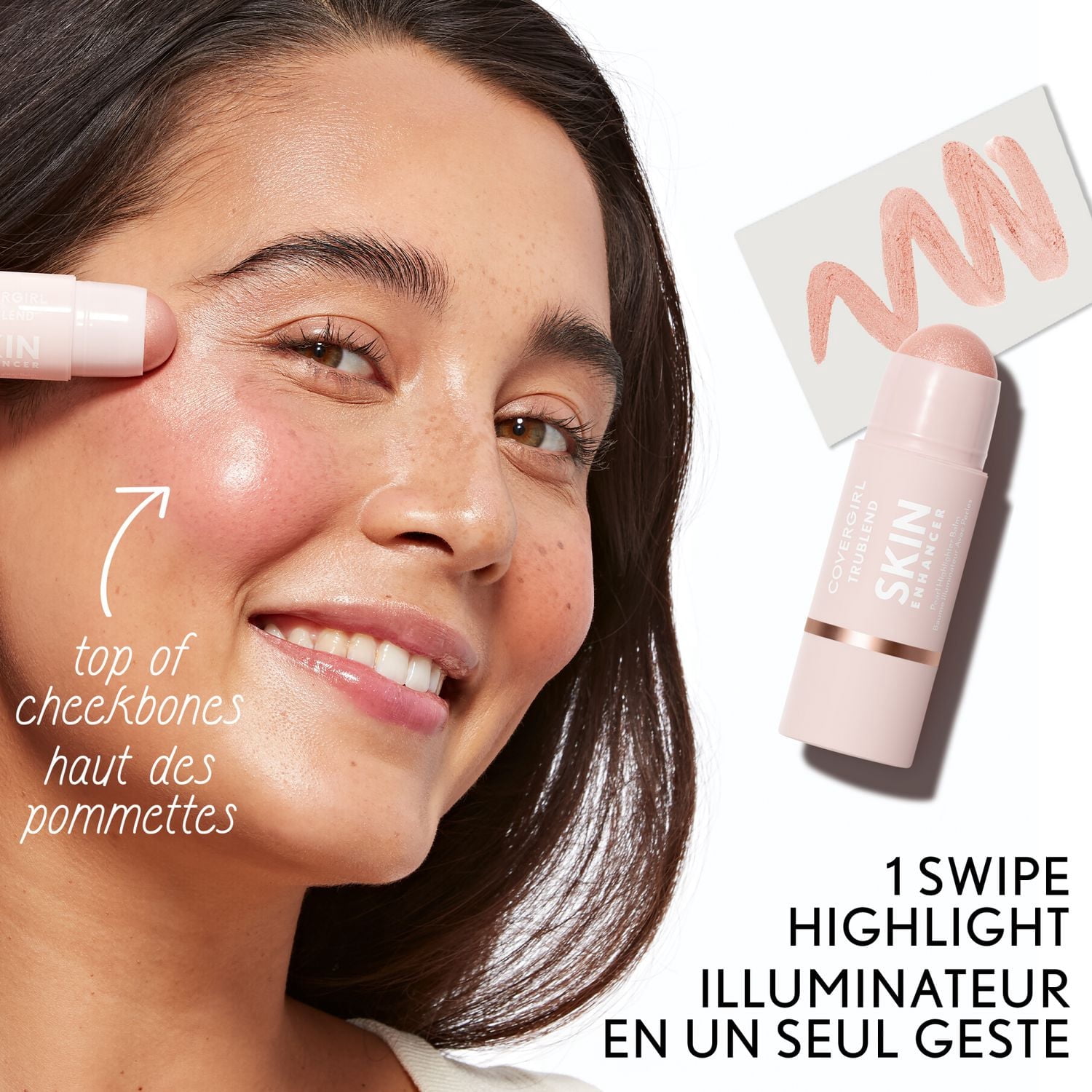 COVERGIRL Trublend Skin Enhancer Balm Stick Highlighter, Vegan Formula, Easy to Use, Glides on Effortlessly, Non-Greasy, Doesn't Crease