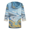 thumbnail image 5 of Qertyioot Liquidation Mode T-shirt Blouse Décontractée pour Femme d'Été à Col en V, Manches 3/4, Imprimé en Dentelle, 5 of 5