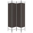 thumbnail image 3 of vidaXL 4-Panel Room Divider Brown 160x200 cm Fabric, 3 of 5