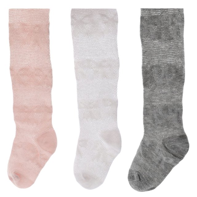 SUNSIOM Collants pour Tout-Petites Filles, Bas Résille à Imprimé Nœud, Panty Extensible avec Pieds