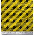 thumbnail image 1 of Soimoi Yellow Georgette Viscose Fabric Diagonal Stripe Decor Fabric Printed Yard 42 Inch Wide, 1 of 5