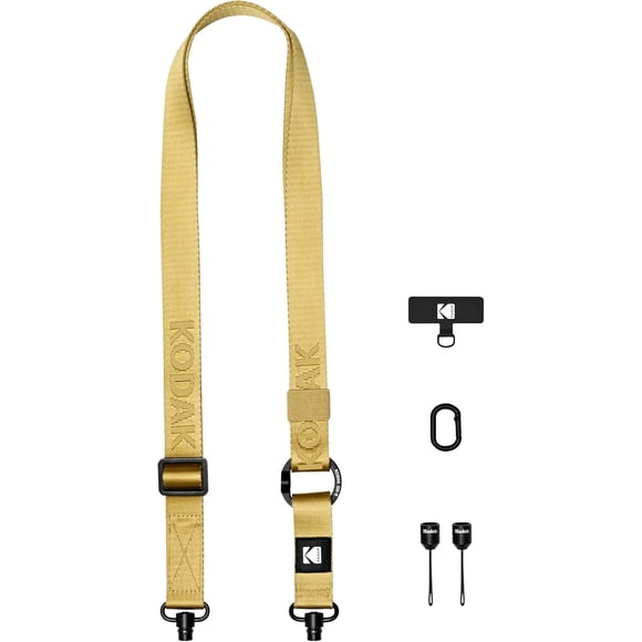 KODAK Multi-Purpose Camera Strap (Khakki) - Quick-Detach System, Lightweight, Durable Metal Swivels, Multiple Usages, SLR Cameras, Compact Cameras, Smart Phones