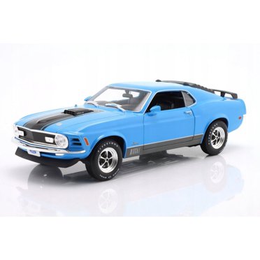 1970 Ford Mustang Mach 1 428, Bleu - Maisto 31453BU - Voiture Jouet Modèle Moulé sous Pression à l'Échelle 1/18