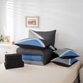 thumbnail image 5 of YST Geometric Triangle 7-Piece Bedding Set, King Size, Blue Dark Grey Light Gray, Modern Geometry, 5 of 5