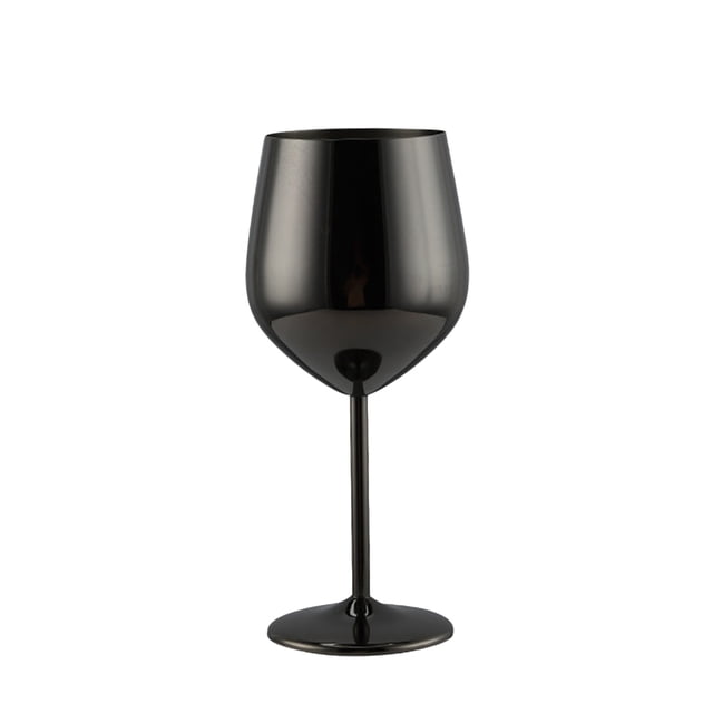 Birdeem Verre à Vin Rouge en Acier Inoxydable 304, Calice à une Seule Couche pour Restaurant, Verre à Vin en Acier Inoxydable. 530 ml