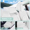thumbnail image 3 of FH Group Tesla Model 3 2017-2024 Faux Leather Custom Fit Car Seat Covers Solid White Rear Set, 3 of 4
