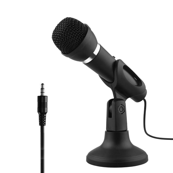 Microphone for Computer Microphone Wired Computer Desktop Microphone Live Business Sing Recorded Game Voice Speech Teaching Microphone 3.5Mm Interface Desktop Microphone Stand