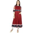 thumbnail image 1 of Bimba Kurti Anarkali Longue Évasée pour Femmes Kurta Indienne Blouse Classique Indienne - Bordeaux, 1 of 6