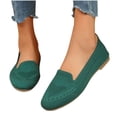 thumbnail image 1 of Chaussures Femme Simples Tricotées Semelle Souple Bout Rond Semelle Plate à Enfiler Petit Talon Compensé Confortables Respirantes Marche en Maille Chaussures Décontractées Vert Armée, 1 of 1
