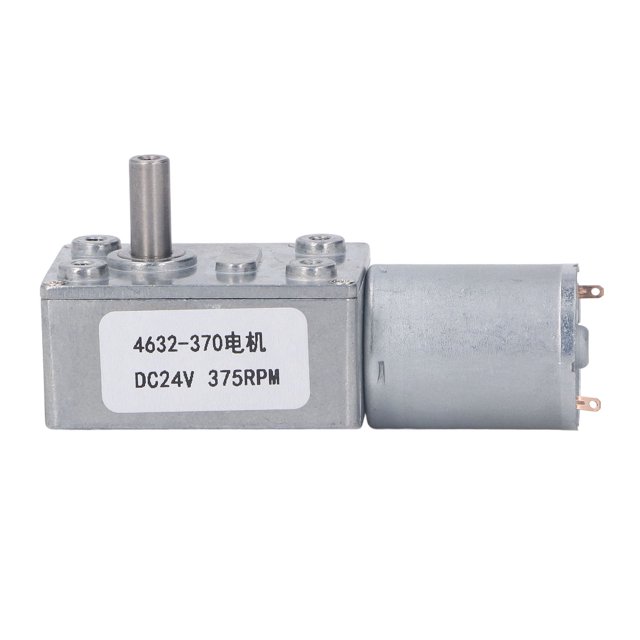 DC Worm Gear Motor Self Locking Brass Coil Aluminum Alloy Shell Speed Reduction Geared Motor DC24V 375RPM