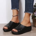 thumbnail image 3 of IUJSOY Platform Wedge Slides Sandals for Women Open Toe Slip on Lightweight Wedges Sandals, 3 of 9