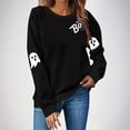 thumbnail image 2 of NMMUED Chandails d'Halloween pour Femmes, Hauts de Sortie pour Femmes, Chandail d'Halloween Citrouille, Chandails d'Automne pour Femmes, Chandail d'Halloween Fantôme, Chandails à Col Rond pour Femmes, Noir TG, 2 of 4