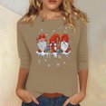 thumbnail image 1 of Meichang Hauts de Noël pour Femmes Manches 3/4 Col Rond Gnomes Graphiques T-Shirts Blouse Décontractée de Vacances en Solde Cadeaux de Noël, 1 of 4
