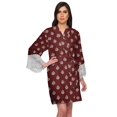 thumbnail image 1 of Moomaya Printed Cotton Robes For Women Plus Size Kimono Robe Short Nightwear, 1 of 6