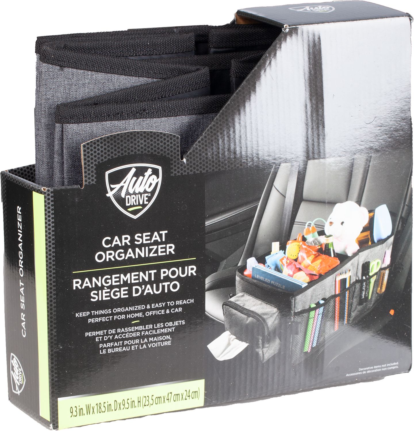 Organisateur de siège de voiture Auto Drive, organisateur de siège passager, pliable et Compact