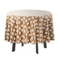 thumbnail image 1 of Vargottam Indoor/OutdoorRoundTablecloth 58 InchRoundTablecloth Imperméable à l'eau PatioTableCouleurs pour cour arrière CircularTable/Bbqs/Picnic -Light Brown, 1 of 8
