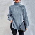 thumbnail image 4 of Yuyuzo Womens Winter Fall Sweater Solid Color Turtleneck Cable Knit Long Sleeve Sweaters Pullover Tops, 4 of 6