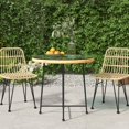 thumbnail image 1 of vidaXL Dining Table Ø80 cm Tempered Glass and Steel, 1 of 4