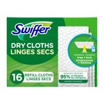 Swiffer Sweep + Mop, Recharge de tampons secs, Nettoyant au sol, Vêtements de nettoyage, Sans parfum
