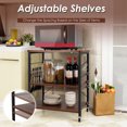thumbnail image 4 of Costway 3-Tier Kitchen Baker's Rack Microwave Oven Storage Cart w/ Hooks Vintage, 4 of 9