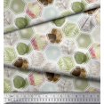 thumbnail image 2 of Soimoi Poly Georgette Fabric Geometric & Leaves Patchwork Decor Fabric Printed Yard 52 Inch Wide, 2 of 3