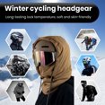 thumbnail image 4 of Visland Skiing Hat Waterproof 3-in-1 Thickened Fleece Lining Outdoor Riding Headgear Adjustable Drawstring Snowproof Thermal Hood, 4 of 8