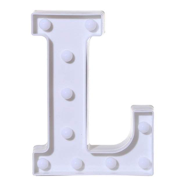 XZNGL Wood Board Alphabet Led Letter Lights Light Up White Plastic Letters Standing Hanging L