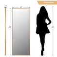 thumbnail image 3 of Costway 59''Full Length Body Mirror Aluminum Frame Leaning Hanging Dressing Mirror Gold, 3 of 10