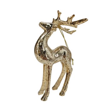 Holiday Time Gold Mecury Plastic Reindeer Christmas Hanging Ornament