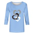 thumbnail image 3 of Aqestyerly T-shirt Blouse à Manches 3/4 Imprimé pour Femmes, Col Rond Décontracté Mode Ample pour Femmes, 3 of 6